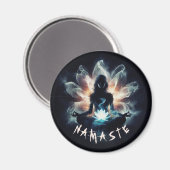Aimant Instructrice de yoga en position de méditation ent (Recto/Verso)
