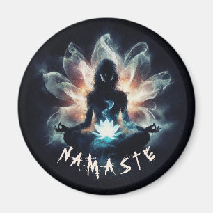 Aimant Instructrice de yoga en position de méditation ent