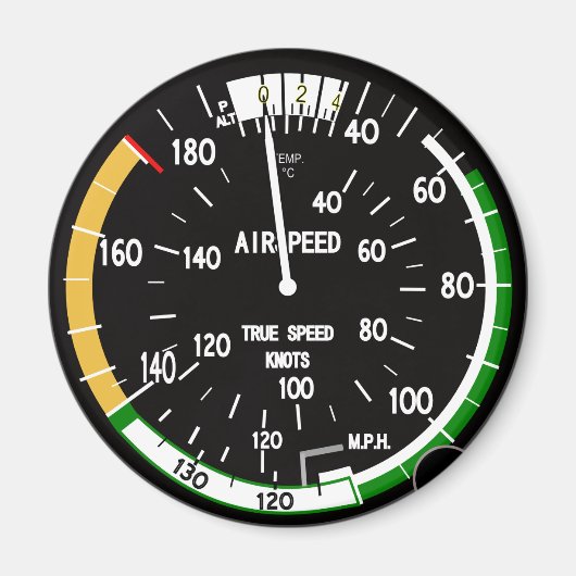 Aimant Instrument de vol indicateur de vitesse de l'aéron (Devant)