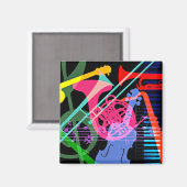 Aimant Instruments de musique Pop Art Design (Recto/Verso)
