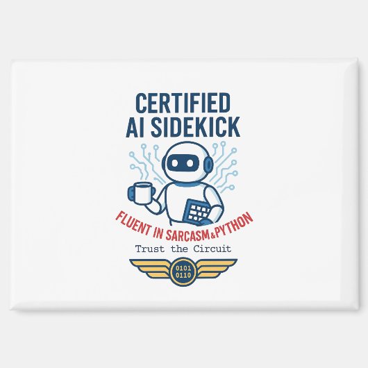 Aimant Intelligence Artificielle Sidekick Drôle Design (Recto)