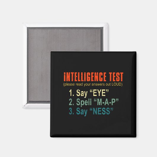 Aimant Intelligence Test Adult Humor Funny Sarcasm Graphi (Recto/Verso)