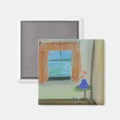 Aimant Intérieur Doux Avec Rideaux Orange Art Original (Recto/Verso)