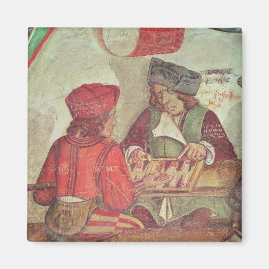 Aimant Intérieur d'une auberge, détail des joueurs de jac (Devant)