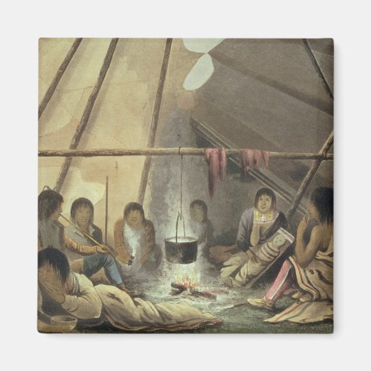 Aimant Interior of a Cree Indian Tent, March 25th 1820, f (Devant)