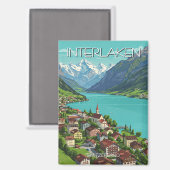 Aimant Interlaken Suisse Travel (Recto/Verso)
