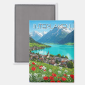 Aimant Interlaken Suisse Travel Springtime (Recto/Verso)
