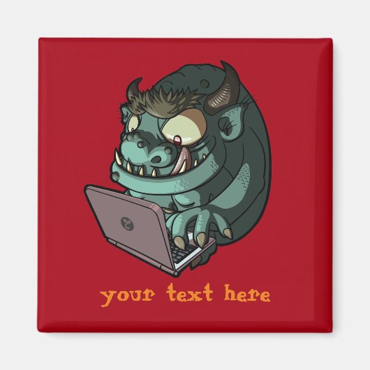 Aimant Internet Troll Sur Ordinateur Portable Trolling Le (Devant)