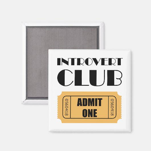 Aimant Introvert Club Admettre un billet amusant (Recto/Verso)