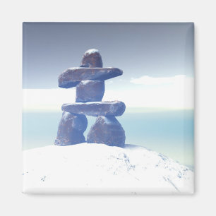 Aimant inukshuk d'hiver