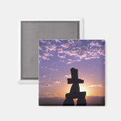 Aimant Inukshuk Territoires du Nord-Ouest, Canada (Recto/Verso)