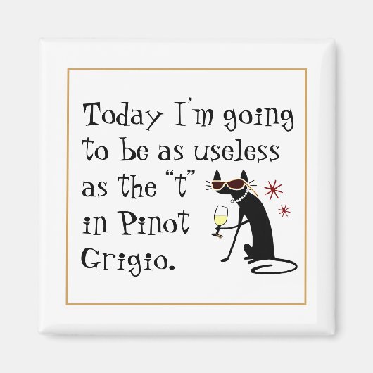 Aimant Inutile comme le T dans Pinot Grigio Funny Wine (Devant)