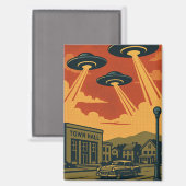 Aimant Invasion Alien Pop Art MCM (Recto/Verso)