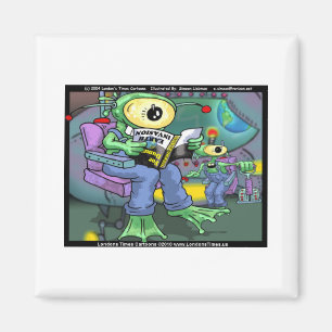 Aimant Invasion de la Terre 4 Débutants Cadeaux Drôles T-