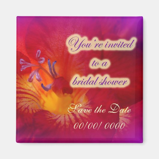 Aimant Invitation de douche de mariée aimantée de Freesia (Devant)