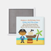 Aimant Invitation de fête d'anniversaire du pirate Capita (Recto/Verso)