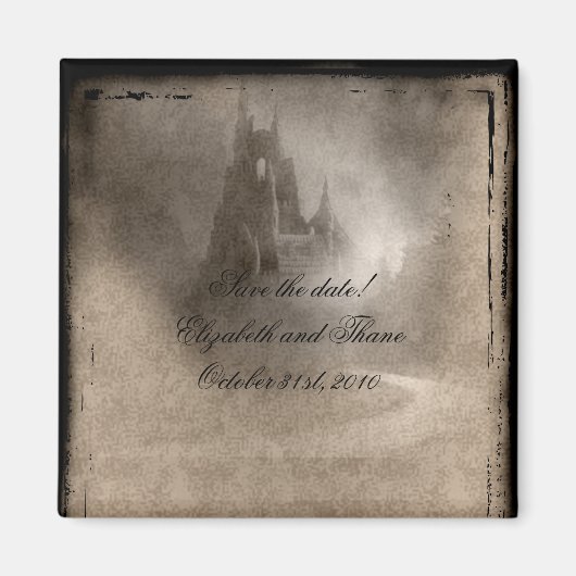 Aimant Invitations gothiques vintage Dark Castle (Devant)