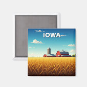 Aimant Iowa Cornfield Red Grange (Recto/Verso)