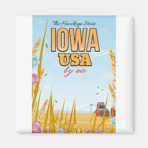Aimant Iowa États-Unis "L'État de Hawkeye"Affiche de voya