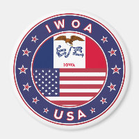 Iowa, Iowa autocollant, sac, horloge