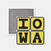Aimant IOWA State Iowan Hawkeye Des Moines Cedar Rapids (Recto/Verso)