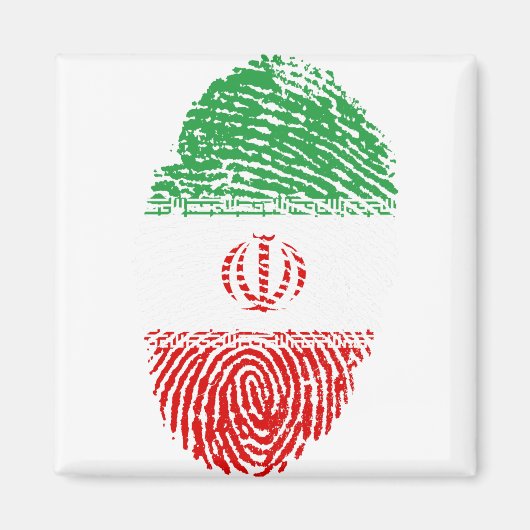 Aimant Iran Drapeau empreintes digitales Identité du pays (Devant)