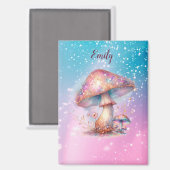 Aimant Iridescente Enchanted Fairytale Champignons Nom (Recto/Verso)