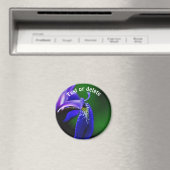Aimant Iris Fleur de Drapeau Bleu Personnalisé (In Situ (Lave-vaisselle))