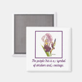 Aimant iris violet aquarelle (Recto/Verso)
