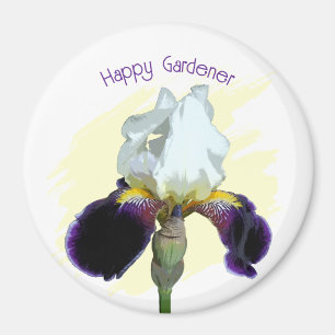 Aimant Iris Violet et Blanc