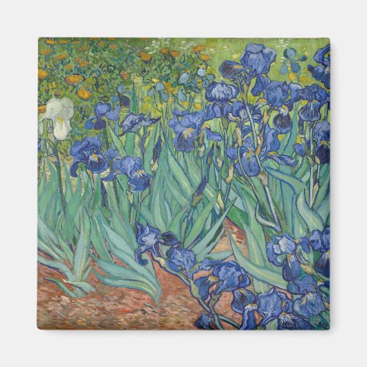 Aimant Irises bleu vert jaune Van Gogh (Devant)