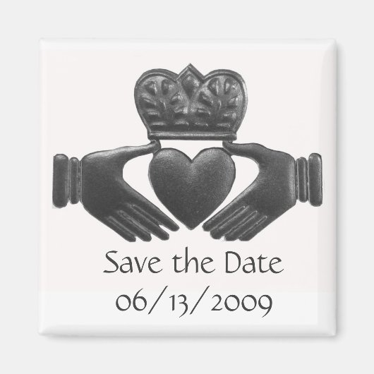 Aimant Irish Claddagh enregistrer l'aimant de date (Devant)