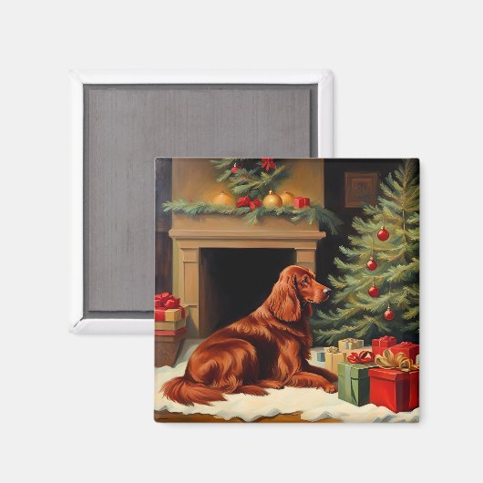 Aimant Irish Setter Christmas (Recto/Verso)