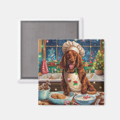 Aimant Irish Setter Gâteau de vacances : Noël festif (Recto/Verso)