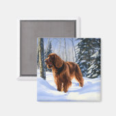 Aimant Irish Setter Let It Neige Christmas (Recto/Verso)
