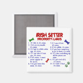 Aimant IRISH SETTER, propriété Lois 2 (Recto/Verso)