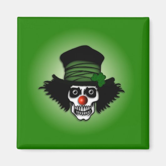 Aimant Irish Skeleton Clown Green (Devant)
