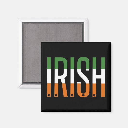 Aimant Irish St Patrick's Day Irlande Drapeau Shamrock Lu (Recto/Verso)