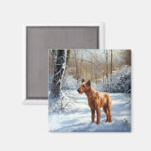 Aimant Irish Terrier Laisser neiger Noël (Recto/Verso)