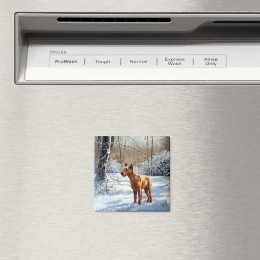 Aimant Irish Terrier Laisser neiger Noël (In Situ (Lave-vaisselle))