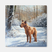 Aimant Irish Terrier Laisser neiger Noël (Devant)