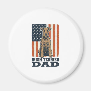 Aimant Irish Terrier Papa Patriotique Vintage