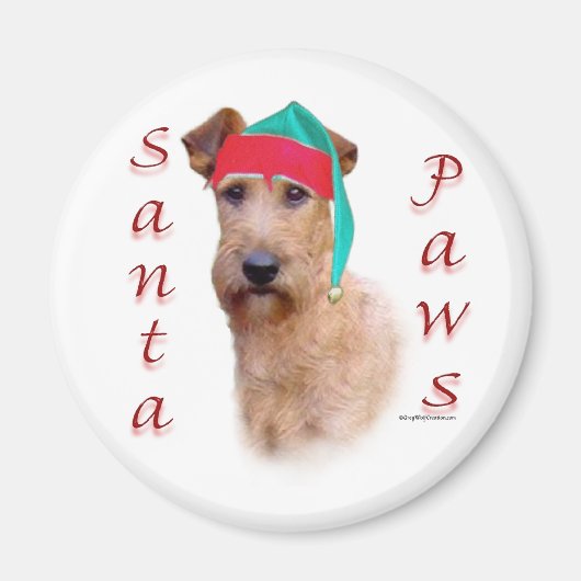 Aimant Irish Terrier Père Noël Paws (Devant)