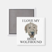 Aimant Irish Wolfhound Love ! (Recto/Verso)