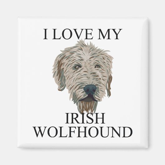 Aimant Irish Wolfhound Love ! (Devant)
