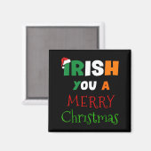 Aimant Irish You A Merry Christmas Ireland Flag Xmas Hat  (Recto/Verso)