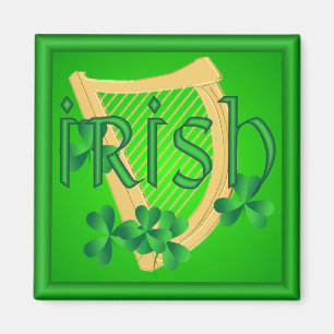 Aimant irlandais d'harpe et de shamrock