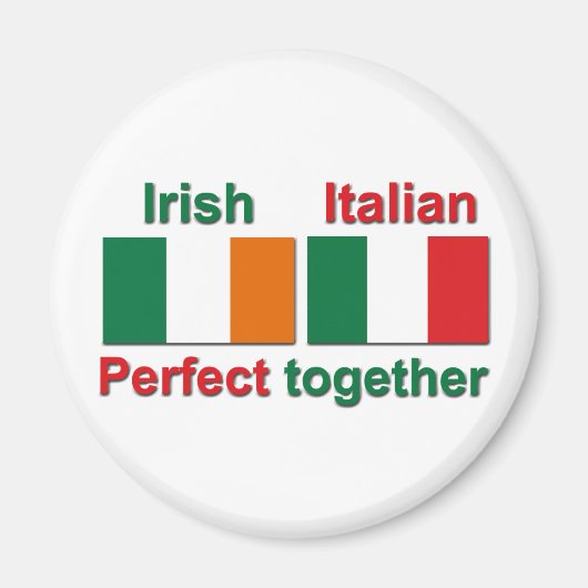 Aimant Irlandais Italien - Parfait Ensemble ! (Devant)