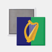 Aimant Irlande - Harpe sur bleu et vert (Recto/Verso)