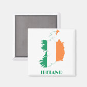 AIMANT IRLANDE - IRLANDE/CARTE/DRAPEAU/COULEURS/EMBLÈME (Recto/Verso)